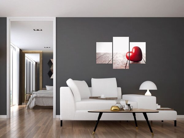 Egy fából készült szív képe (90x60 cm)