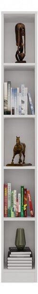 R25 polcos szekrény, könyvtartó, 25x182x30 cm, fehér