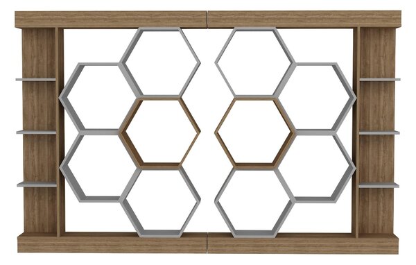 Regál Salix (fehér + dió)