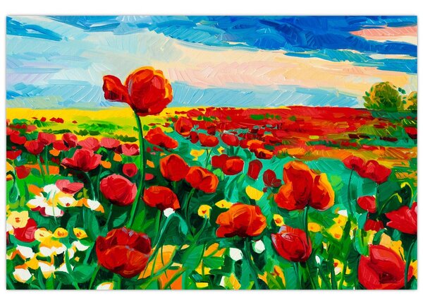 Kép egy mező mákkal (90x60 cm)