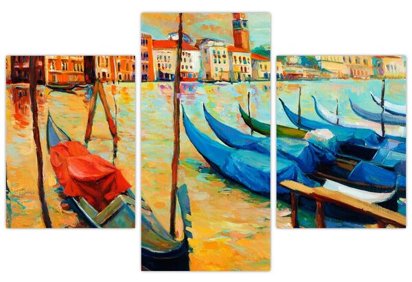 Kép - Velencei kikötő (90x60 cm)