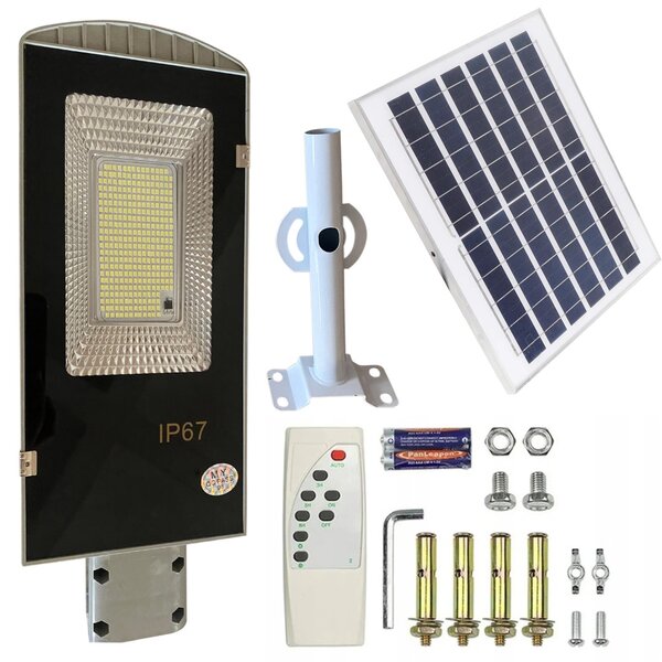 Napelemes vezeték nélküli kültéri led lámpa 200W 247 LED, 6 Ah akkumulátor