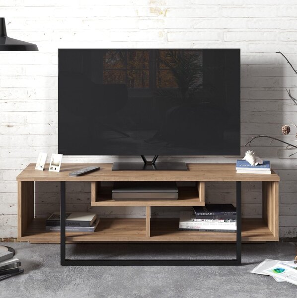 TV asztal/szekrény Aslana 120 (dió + fekete). Akció -30%