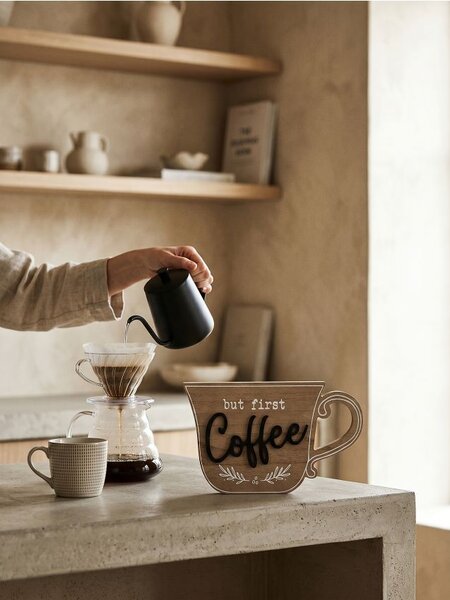 Sinsay - Álló dekoráció csésze formában Coffee felirattal - bézs