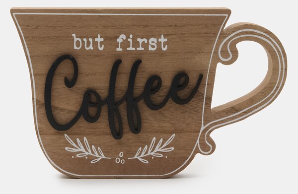 Sinsay - Álló dekoráció csésze formában Coffee felirattal - bézs