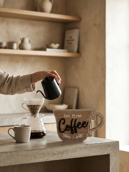 Sinsay - Álló dekoráció csésze formában Coffee felirattal - bézs