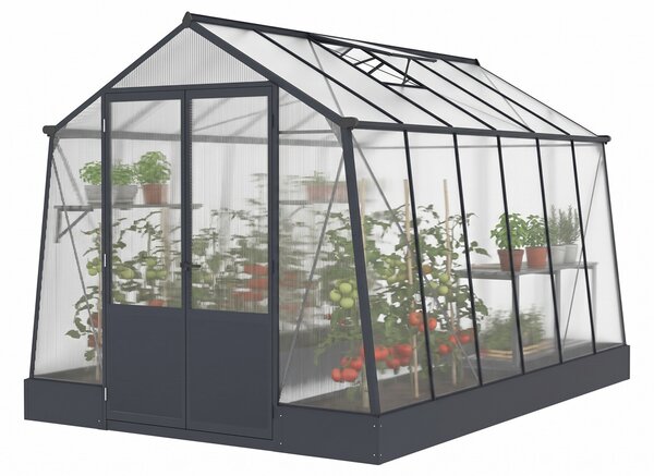Alumínium üvegház Lilia 2,5 x 3,7 m CoverTech antracit