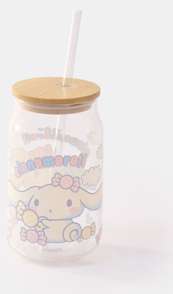 Sinsay - Üveg bögre bambusz fedéllel és szívószállal Cinnamoroll - többszínű