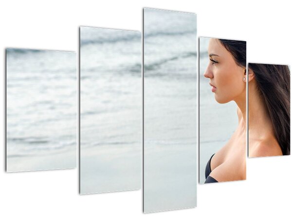 Egy nő képe a tengerparton (150x105 cm)