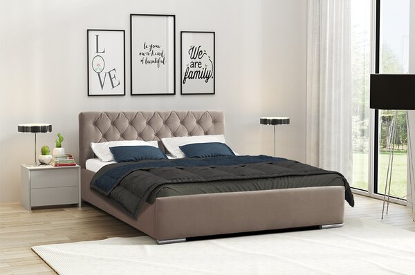 Ágy RYAN 06 STANDARD 180x200 cm - ezüst lábak Sötéttürkiz