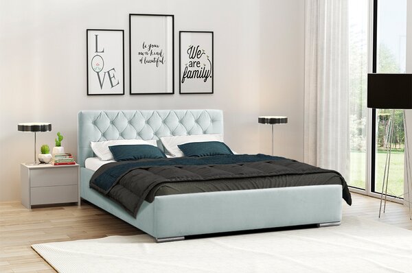 Ágy RYAN 06 STANDARD 180x200 cm - ezüst lábak Sötéttürkiz
