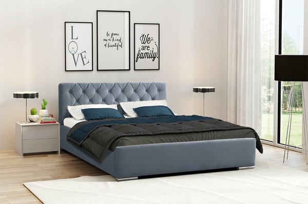 Ágy RYAN 06 STANDARD 180x200 cm - ezüst lábak Sötéttürkiz
