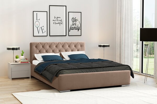 Ágy RYAN 06 STANDARD 180x200 cm - ezüst lábak Sötéttürkiz