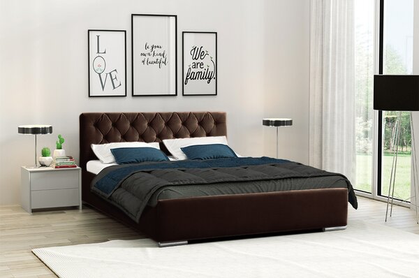 Ágy RYAN 06 STANDARD 180x200 cm - ezüst lábak Sötéttürkiz