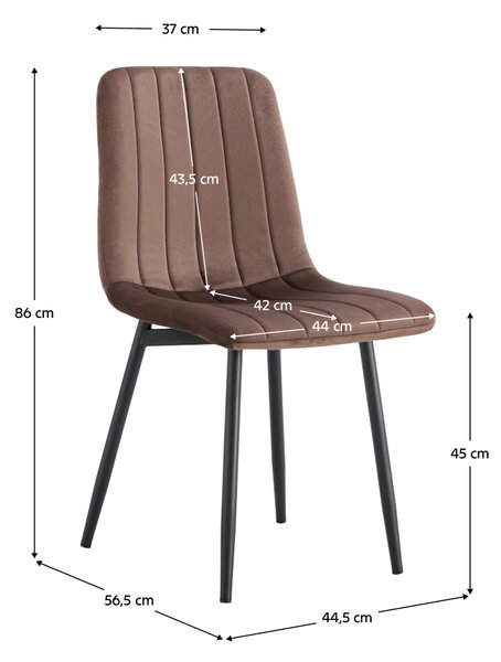 KONDELA Szék, barna Velvet szövet/fekete, RAMITA TYP 1