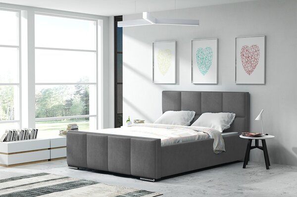 Ágy OLIVIA 13 STANDARD 120x200 cm - ezüst lábak Sötétbarna