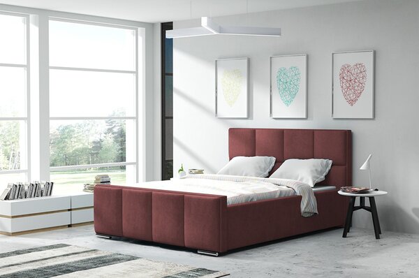 Ágy OLIVIA 13 STANDARD 120x200 cm - ezüst lábak Sötétbarna