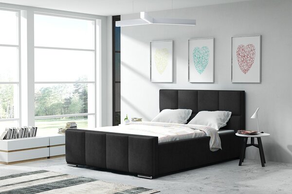 Ágy OLIVIA 13 STANDARD 120x200 cm - ezüst lábak Sötétbarna