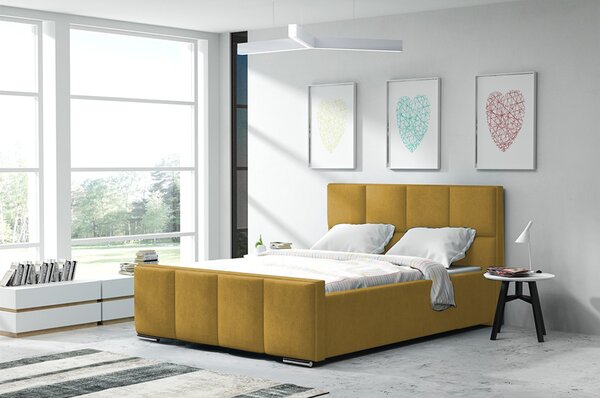 Ágy OLIVIA 13 STANDARD 120x200 cm - ezüst lábak Sötétbarna