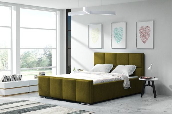 Ágy OLIVIA 13 STANDARD 120x200 cm - ezüst lábak Sötétbarna