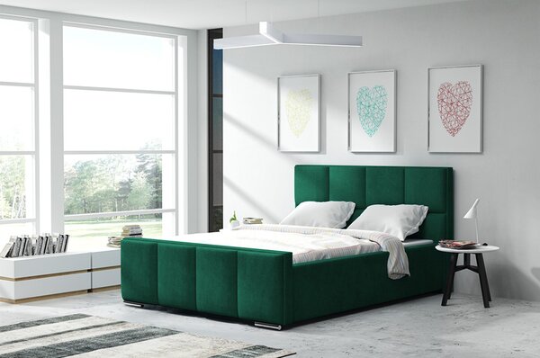 Ágy OLIVIA 13 STANDARD 120x200 cm - ezüst lábak Sötétbarna