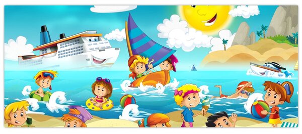 Kép - Egy nap a tengerparton (120x50 cm)