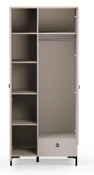 Ruhásszekrény Demandaron 1 (taupe + silverjack tölgy)