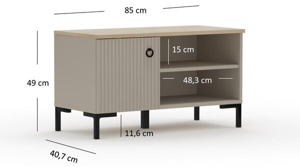 Cipőtároló (cipősszekrény) Demandaron (taupe + silverjack tölgy)