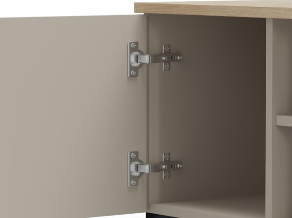 Cipőtároló (cipősszekrény) Demandaron (taupe + silverjack tölgy)
