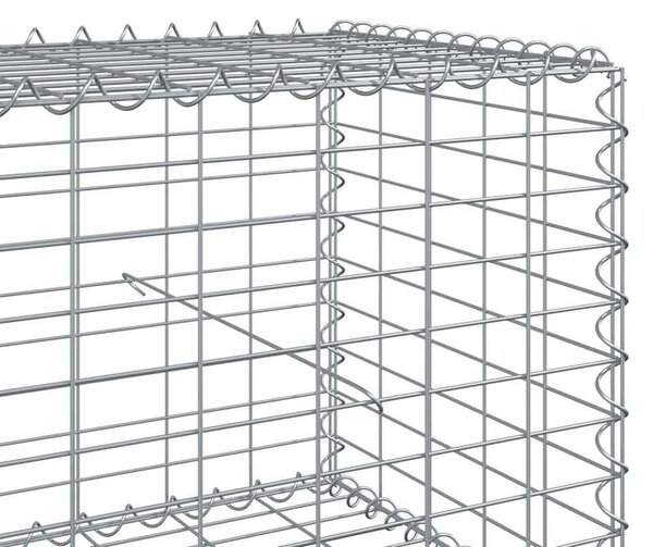 Horganyzott vas gabion kosár fedéllel 200 x 50 x 50 cm