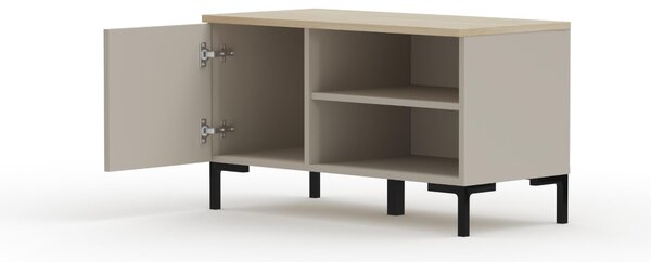 Cipőtároló (cipősszekrény) Demandaron (taupe + silverjack tölgy)