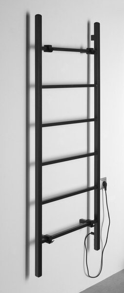 Sapho Sapho, BARBO elektromos törölközőszárító, négyzet alakú, 600x1600 mm, 160 W, fekete matt, BB906