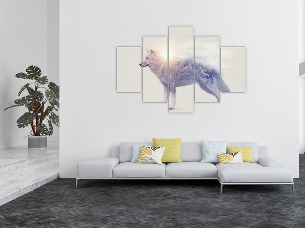 Kép - Vad tájakat tükröző sarkvidéki farkas (150x105 cm)