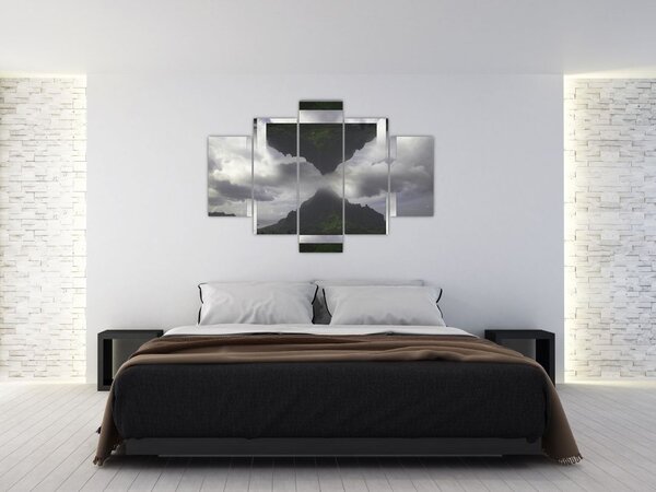Kép - Hegyek Izlandon, geometrikus kollázs (150x105 cm)