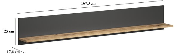 Fali polc Esferas (grafit + evoke tölgy) . Akció -32%