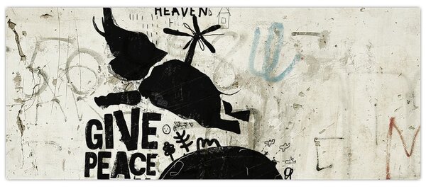Kép - Slon nad zemou (120x50 cm)