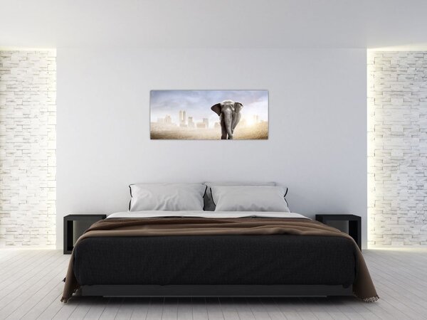 Kép - Elefánt egy nagyvárosban (120x50 cm)