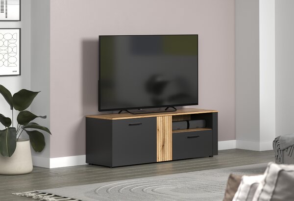 TV szekrény Esferas (grafit + evoke tölgy)