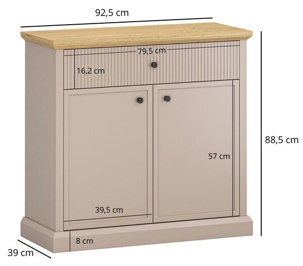 Komód Indices 2 (taupe + kő tölgy)