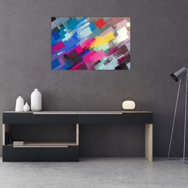 Kép - Színes ecsetvonások (90x60 cm)