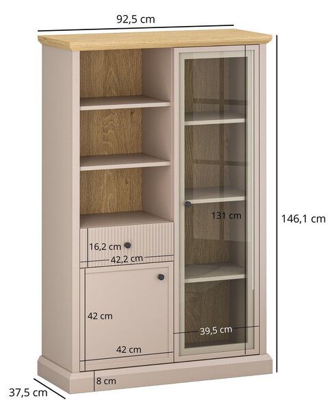 Vitrin Indices 2 (taupe + kő tölgy)