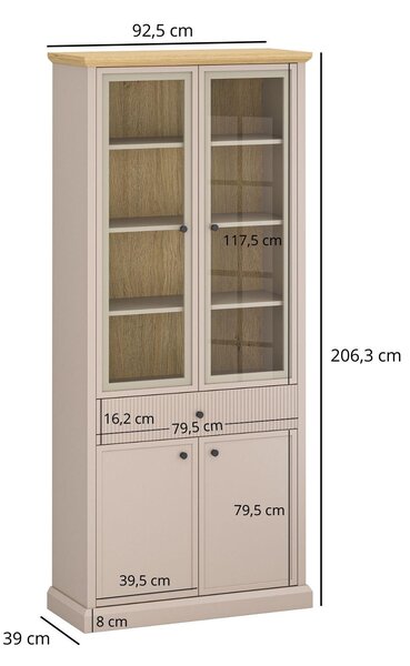 Vitrin Indices 3 (taupe + kő tölgy)