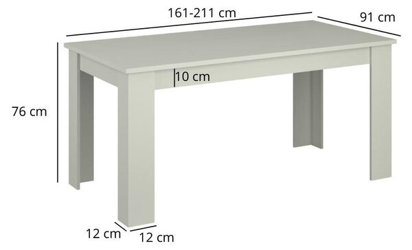 Széthúzható étkezőasztal Kodro (kasmír + evoke tölgy) (6-8 fő részére)