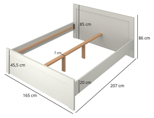Franciaágy 160 cm Kodro (kasmír + evoke tölgy) (ágyráccsal)