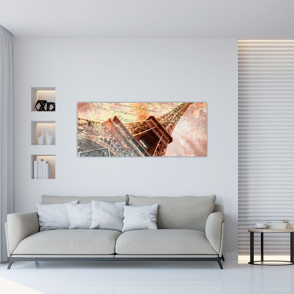 Kép - Eiffel-torony vintage stílusban (120x50 cm)