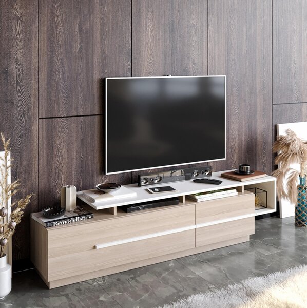 TV asztal/szekrény Pria (cordoba + fehér)