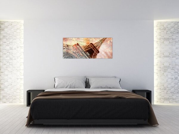 Kép - Eiffel-torony vintage stílusban (120x50 cm)