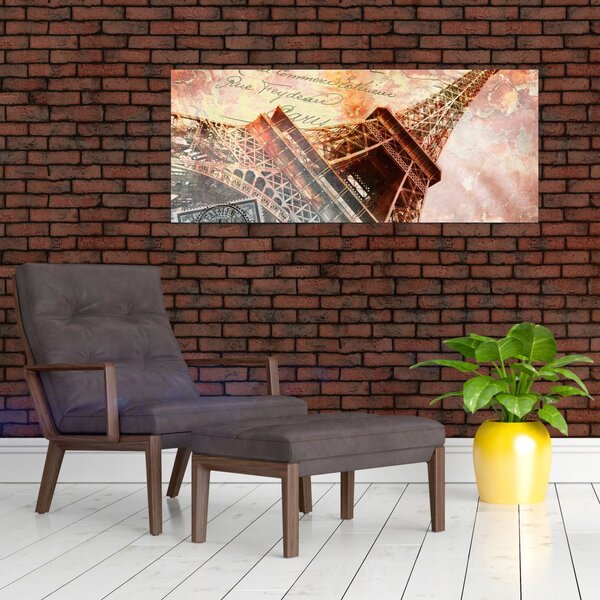 Kép - Eiffel-torony vintage stílusban (120x50 cm)