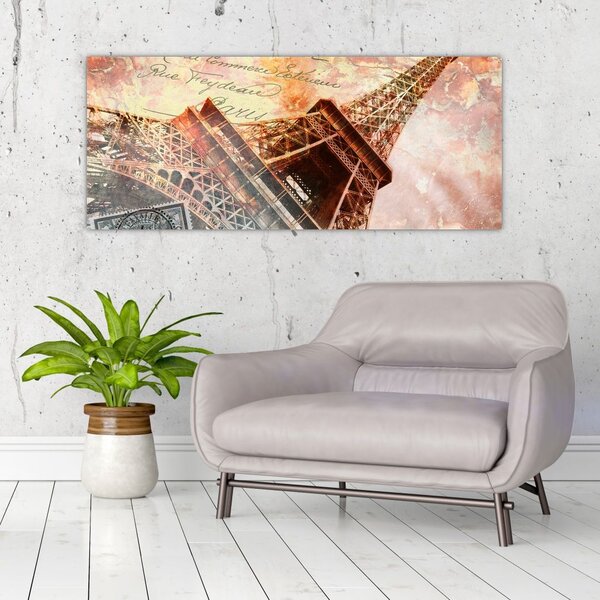 Kép - Eiffel-torony vintage stílusban (120x50 cm)