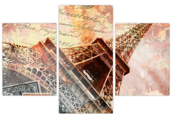 Kép - Eiffel-torony vintage stílusban (90x60 cm)